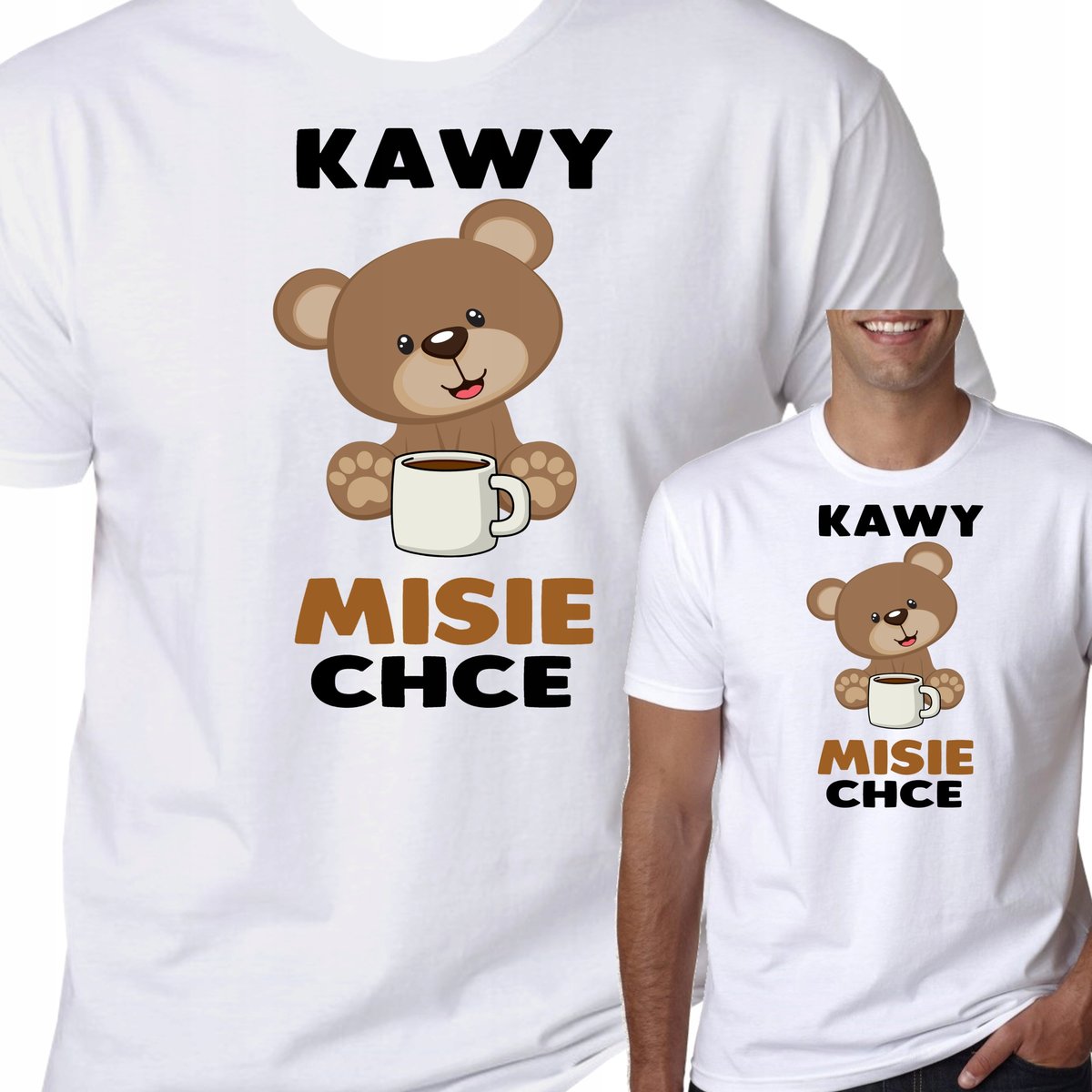 T-Shirt Koszulka Kawy Misie Chcę Śmieszne Xl 1023