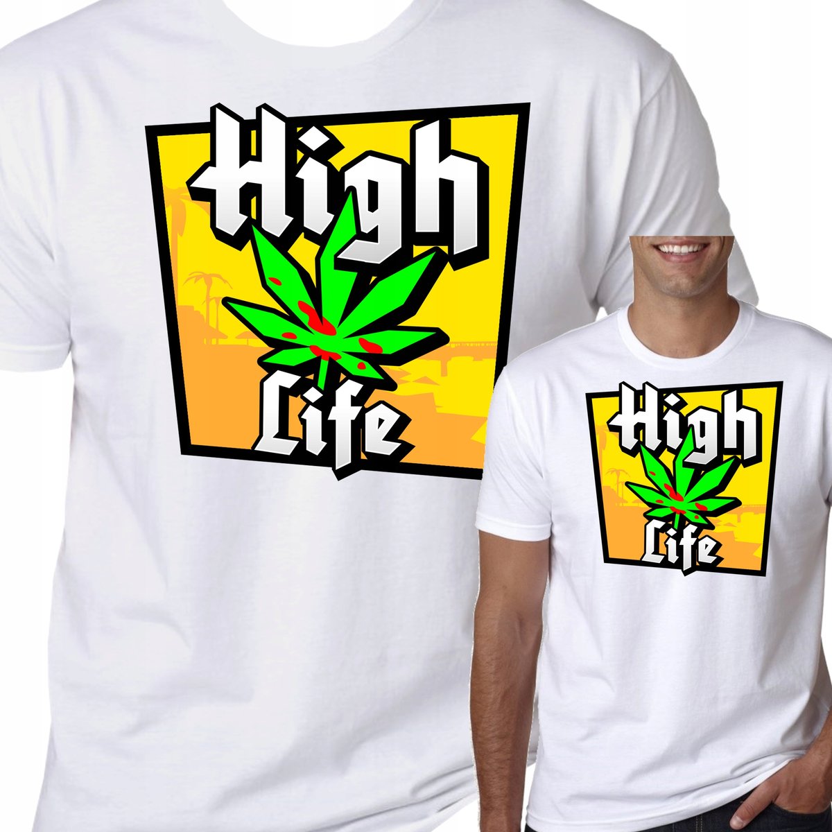 T-Shirt KOSZULKA MARIHUANA GANJA THC L 0367