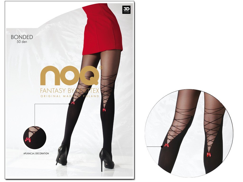 Rajstopy damskie z tyłu wiązane jak pończochy Nero 2