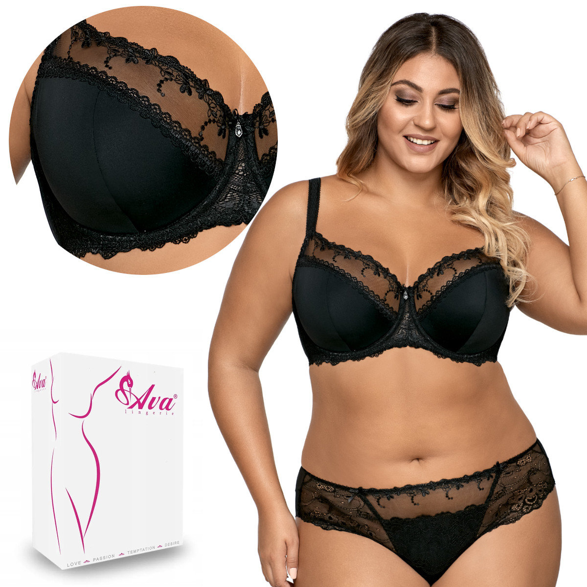 Biustonosz Semi Soft AV 1030 czarny  65J