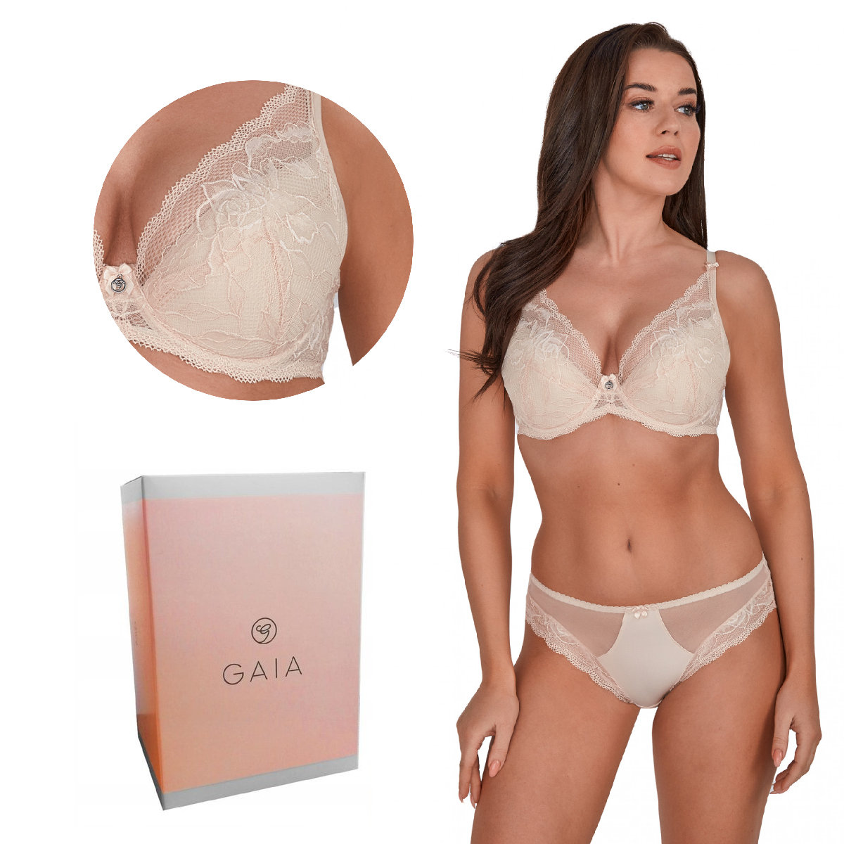 Biustonosz GAIA Push Up Vika 1200 beżowy  65I