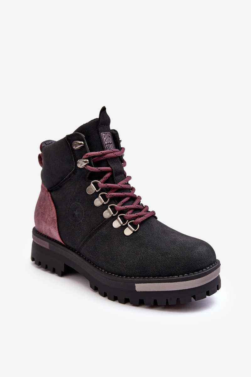 Trapery Sznurowane Czarne Big Star MM274318 -37