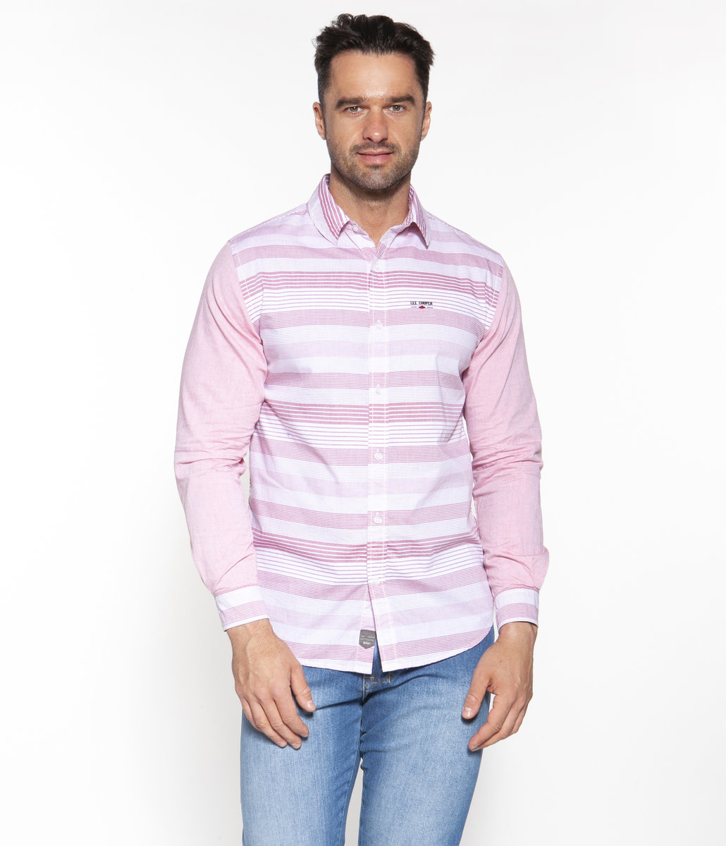 Koszula slim z długim rękawem OMAR 7013 RED-M