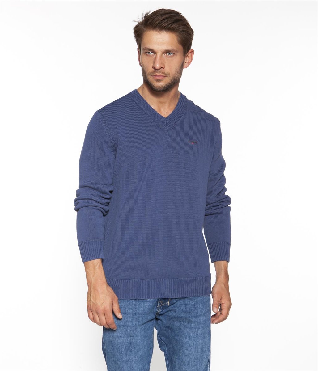 Sweter z bawełny organicznej TWIST ORGANIC BLUE INDIGO-M