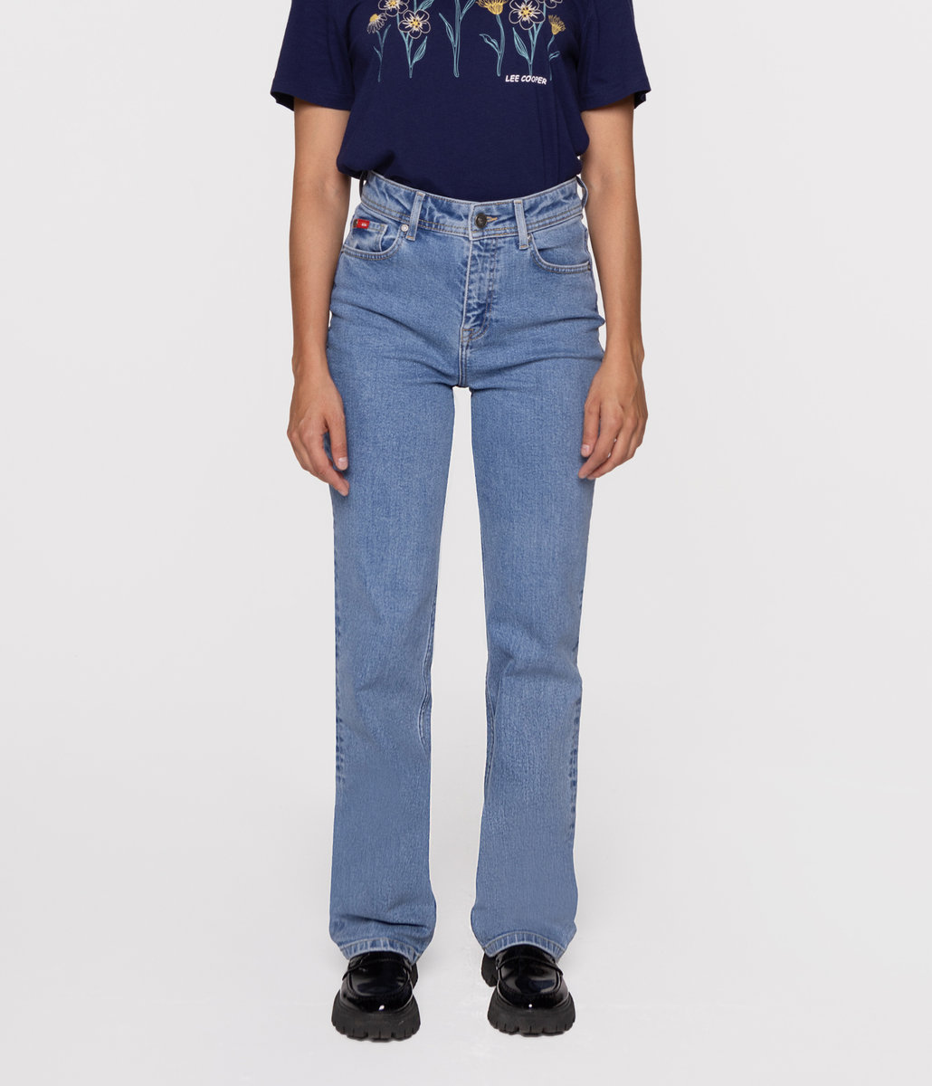 Jeansy damskie straight PARIS + 2417 STONE-26\30