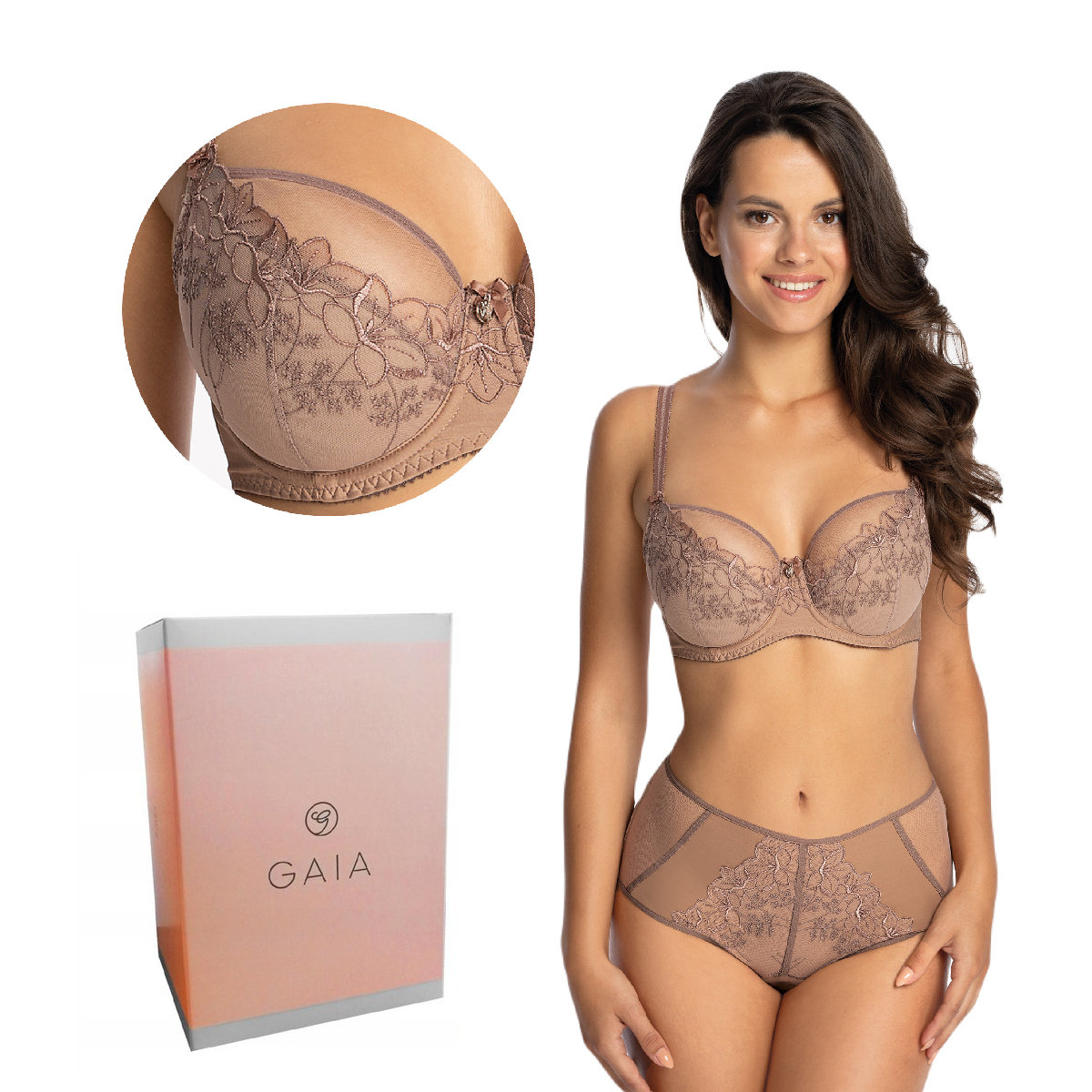 Biustonosz GAIA Semi-soft Francesca 1118 półusztywniany beżowy  70I