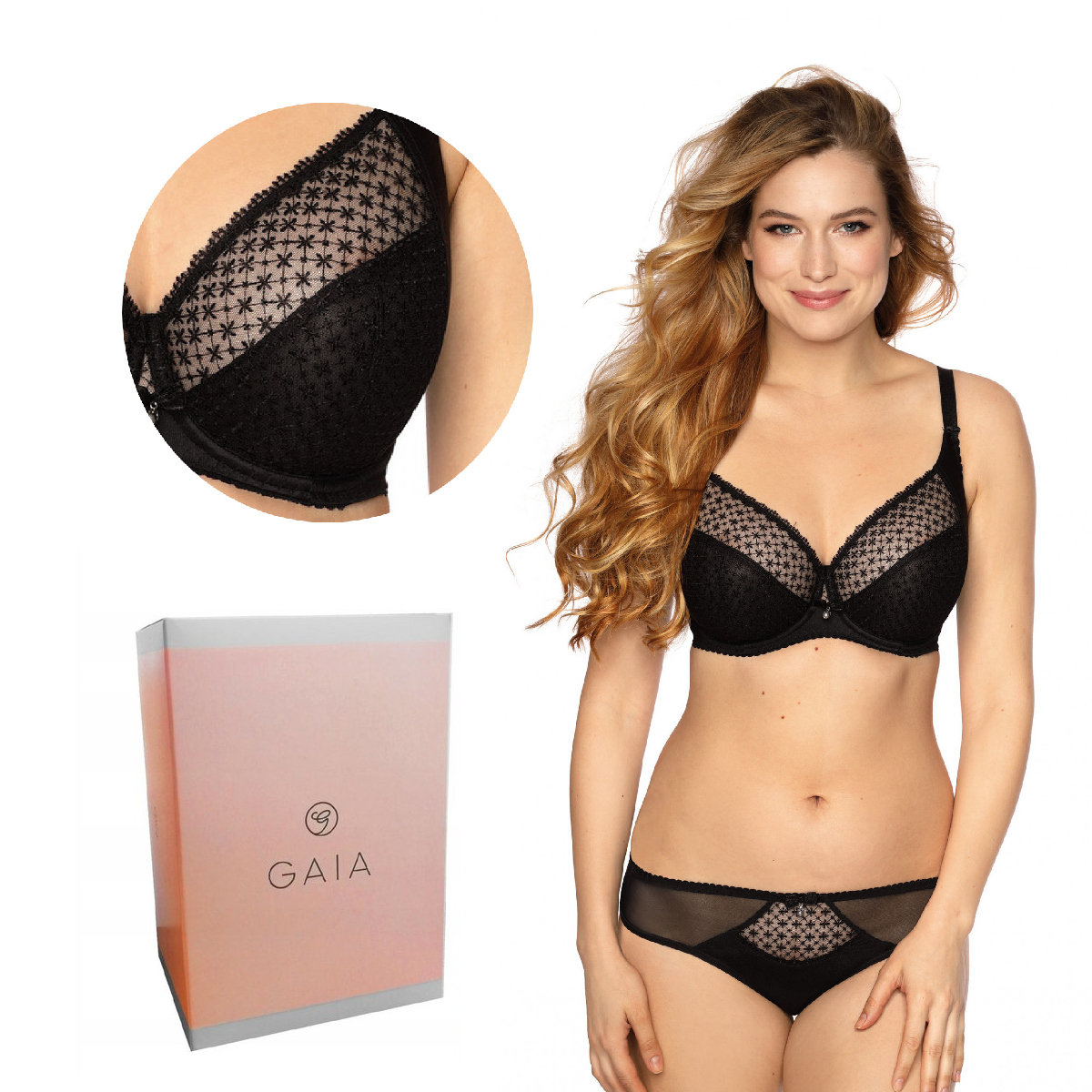Biustonosz GAIA Soft Samira 874 miękki czarny  65I
