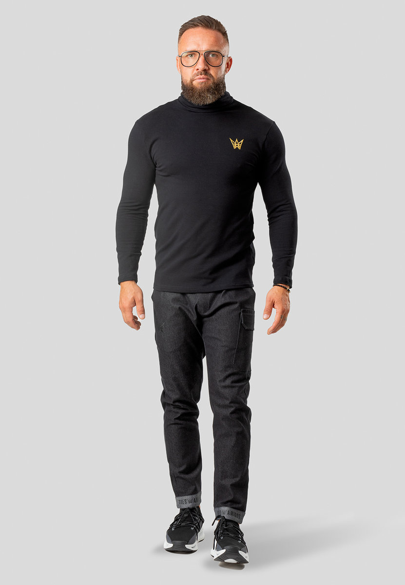 Sweter Golf Męski Longsleeve Czarny M