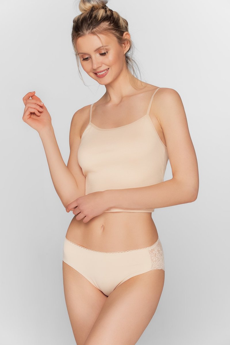 Figi damskie z koronką Babell kod 161 beżowe  S