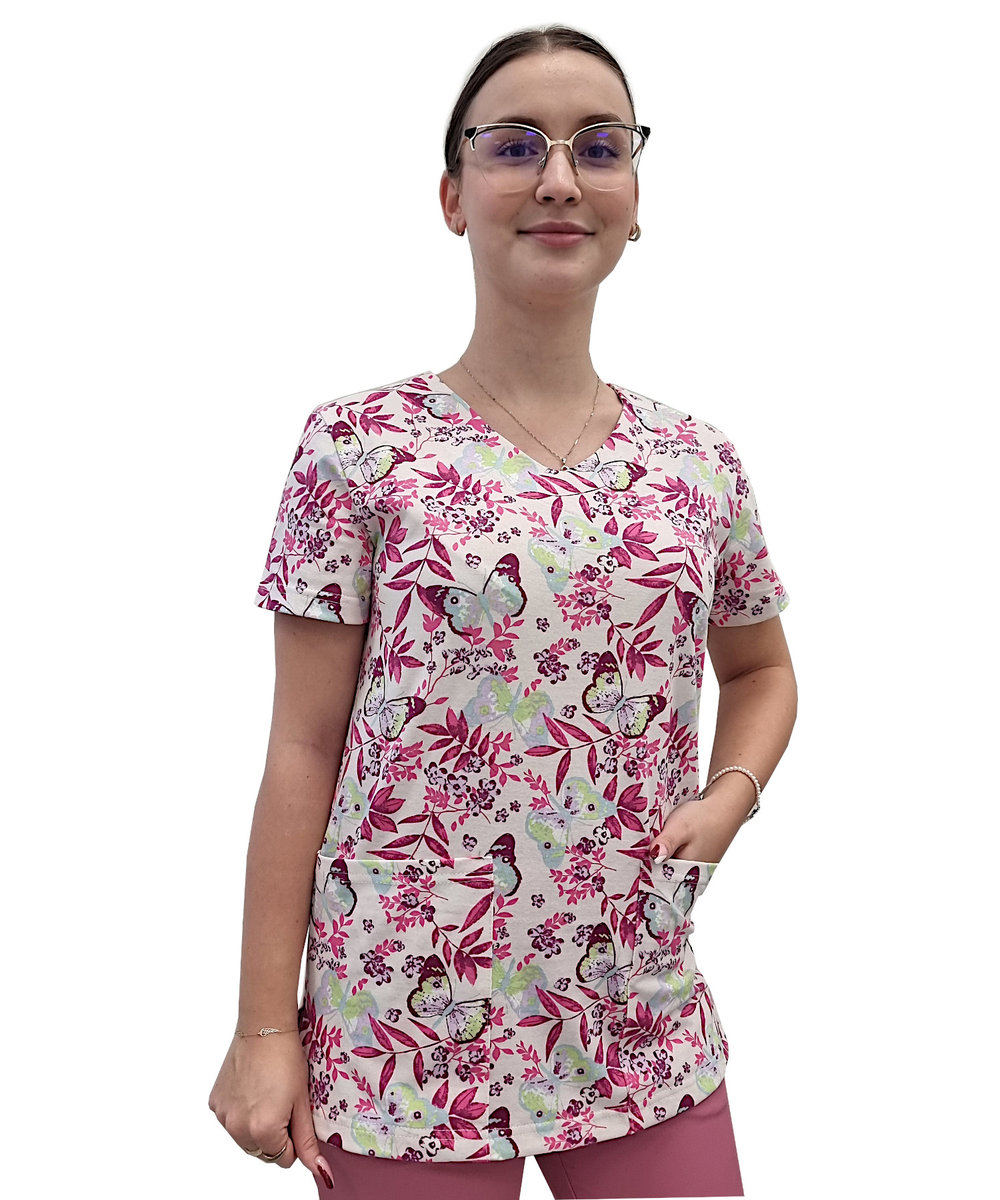 Bluza medyczna W13 elastyczna bawełna roz. 4XL