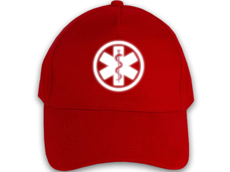 Czapka Comfort odblaskowa ESKULAP - czerwona