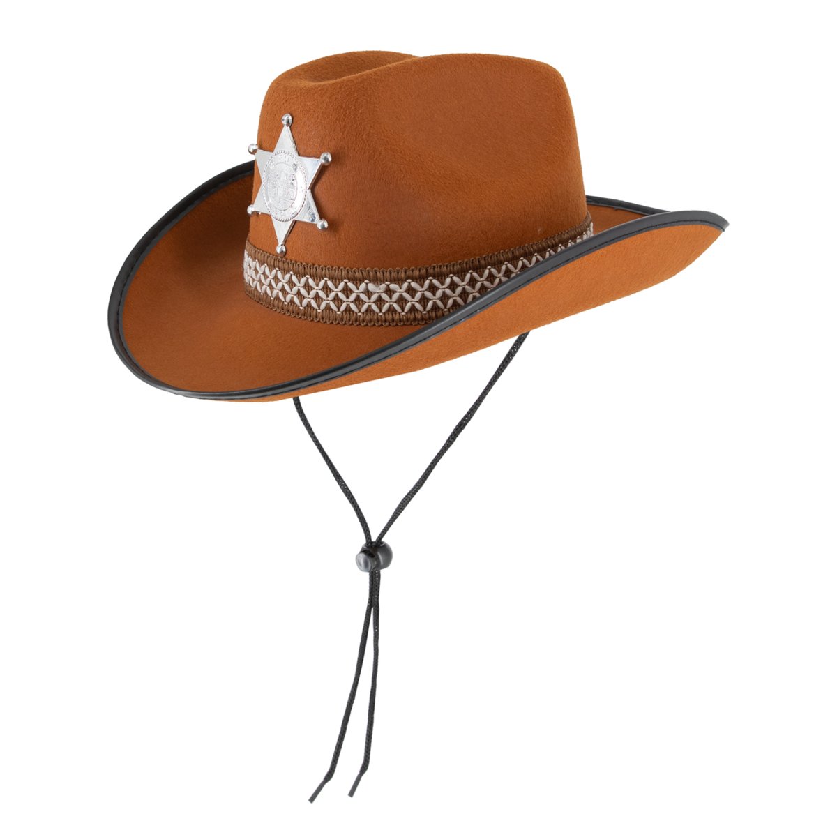 Kapelusz Zastępcy Szeryfa Brązowy Z Gumką 58 Cm