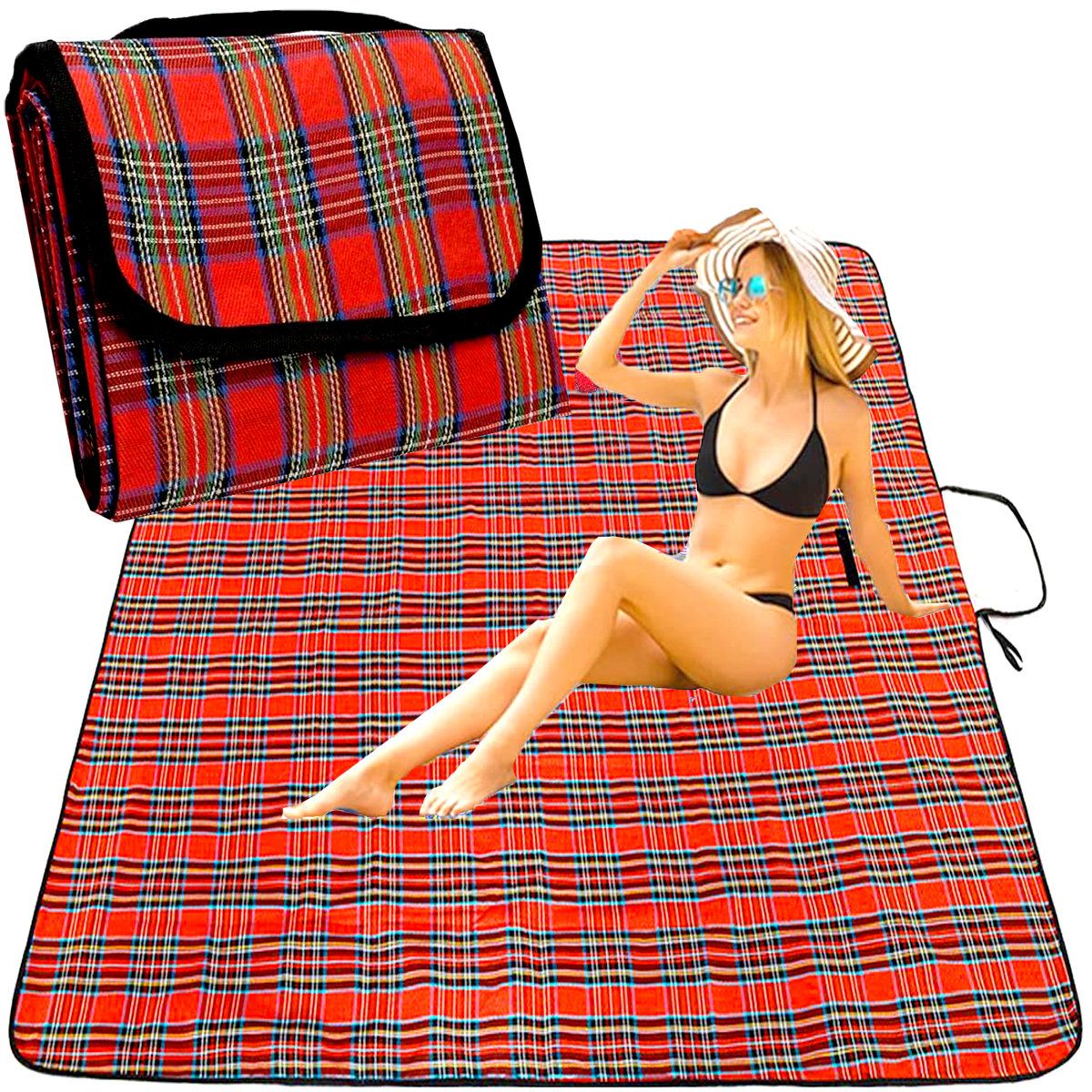 Mata Plażowa Kempingowa Wodoodpornyna Koc Biwak 17