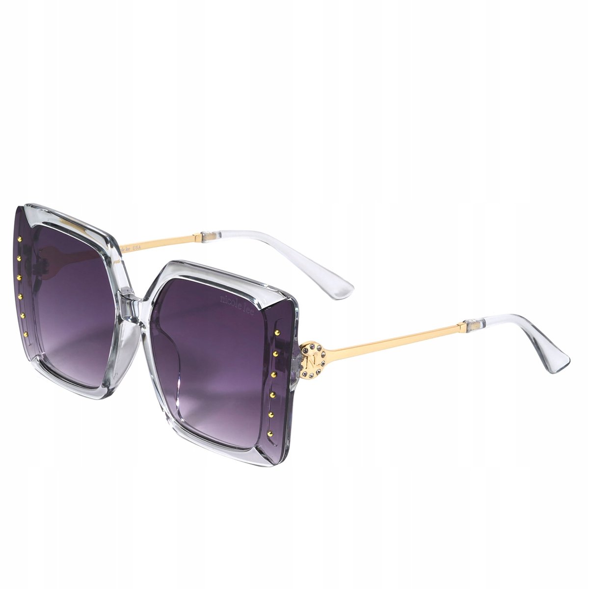 Eleganckie Okulary Przeciwsłoneczne Wysadzane Ćwiekami Nicole Lee