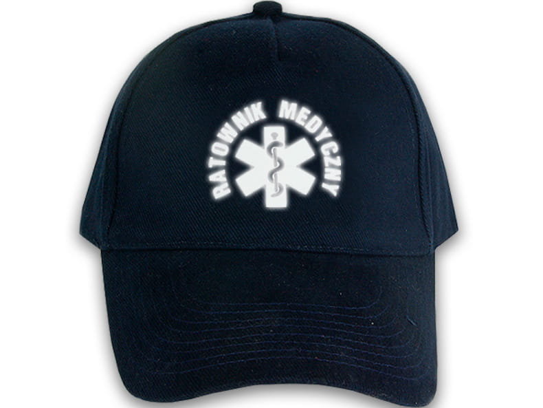 Czapka comfort odblaskowa RATOWNIK MEDYCZNY - granatowa