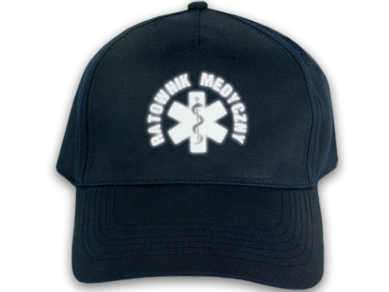 Czapka classic odblaskowa RATOWNIK MEDYCZNY - granatowa