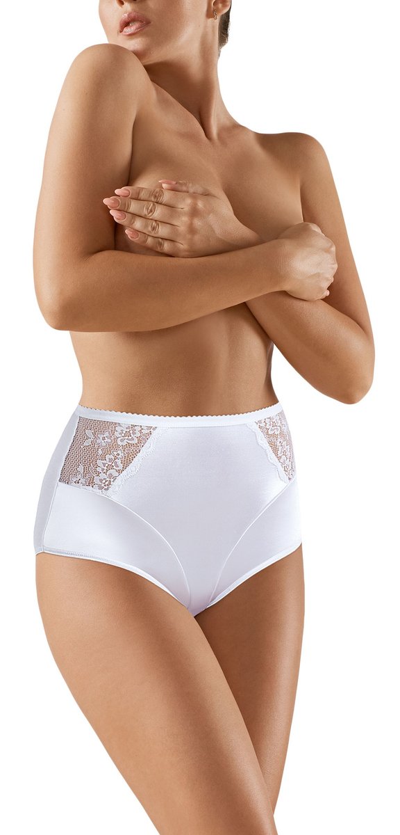 Figi Damskie Modelujące Z Koronką Babell Kod 103 Białe  Xl