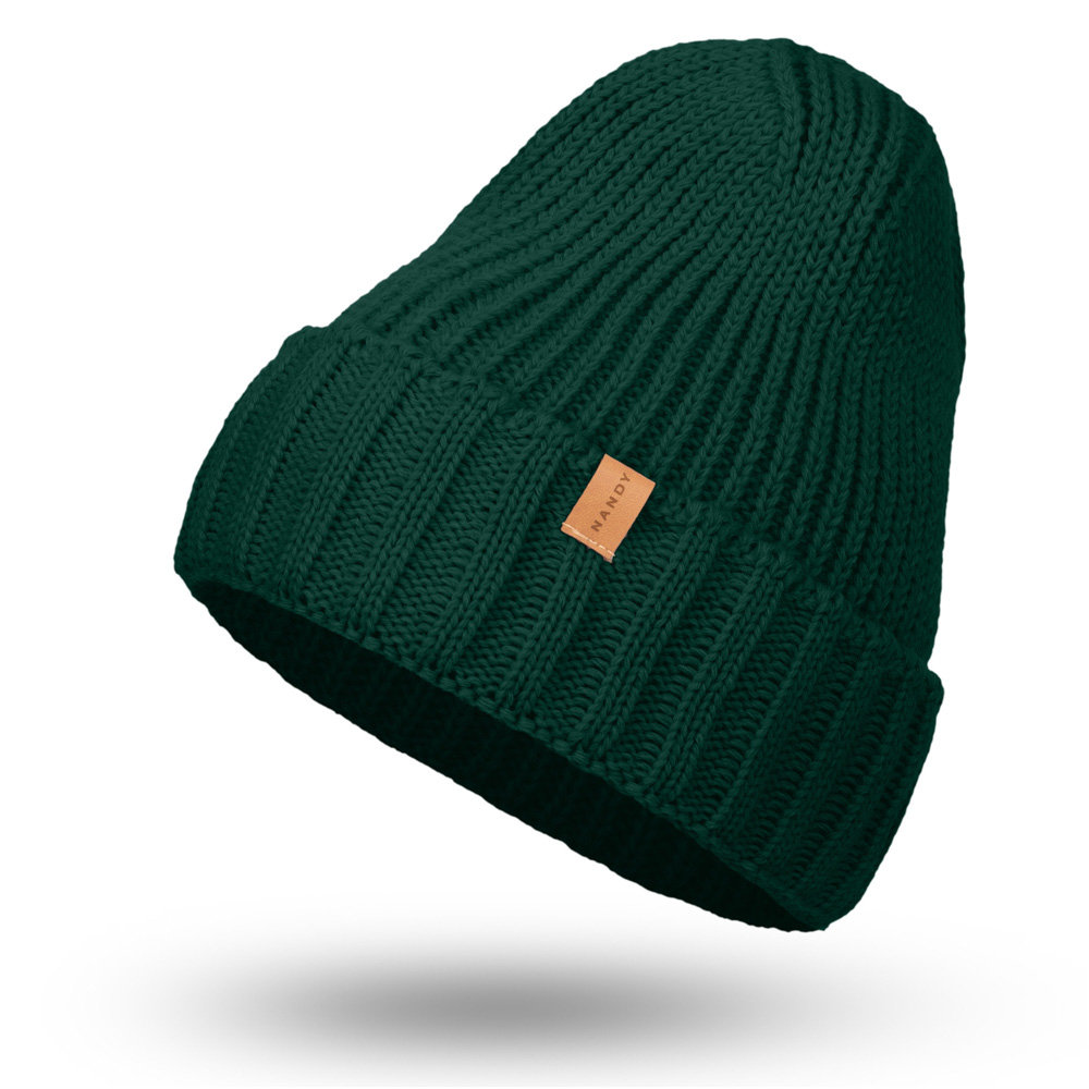 Nandy Czapka Zimowa Damska Męska Wywijana Gładka Beanie Ciepła Na Zimę - Czap-Wyw-Bis-But-Zie