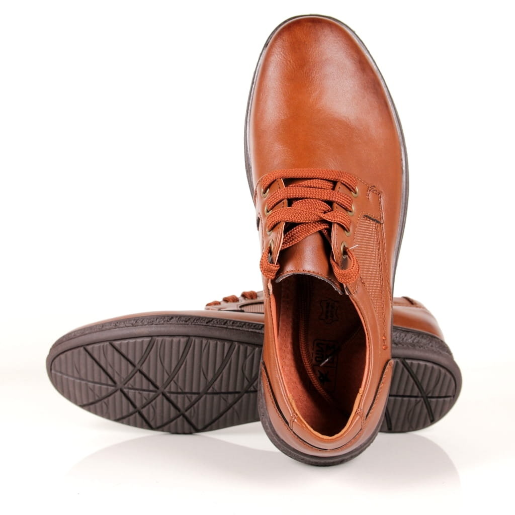 Męskie Półbuty Sznurowane News 5613 Brązowe