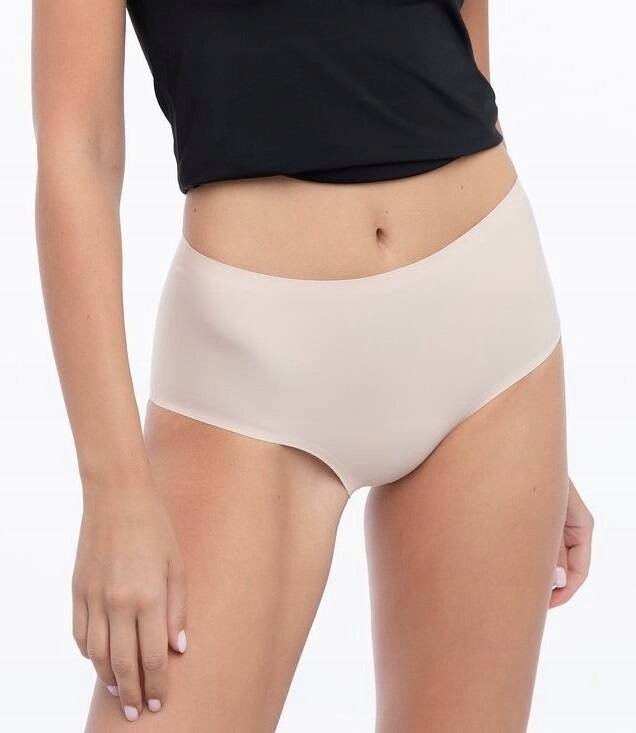 Figi damskie bezszwowe z wysokim stanem SIMPLE Maxi Julimex beżowe  L