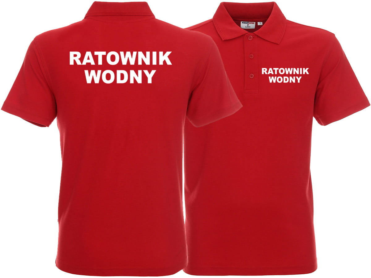 Koszulka Polo męska RATOWNIK WODNY czerwona