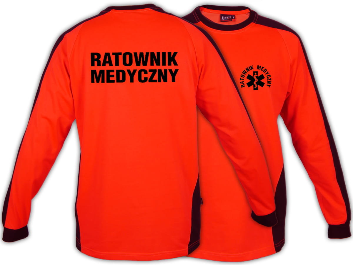 Koszulka ratownicza FLUO męska FUNKCYJNA z długim rękawem