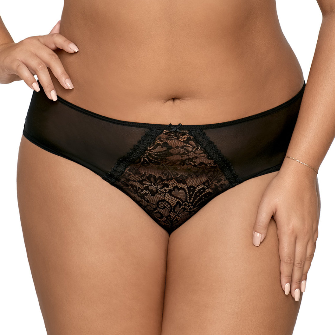 Stringi damskie z koronką AV 1396 czarne  S