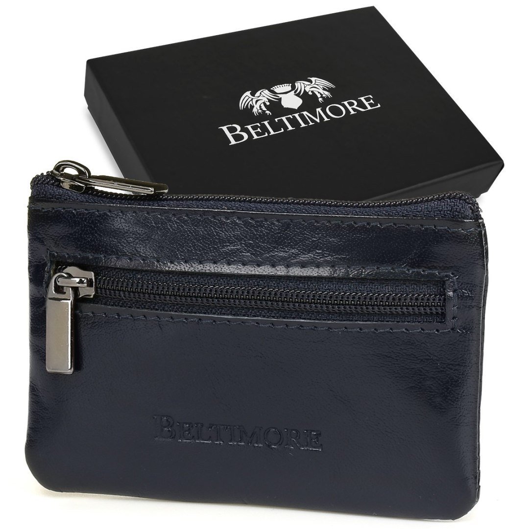 Granatowe skórzane etui na klucze z pudełkiem Beltimore E44 granatowy