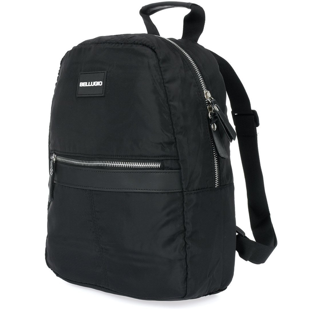 Czarny plecak unisex, mały lekki plecaczek Bellugio BE4 czarny