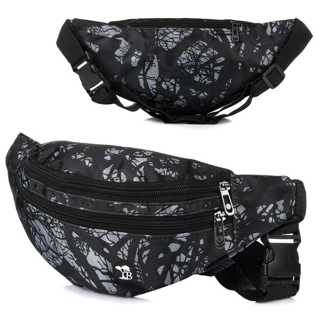 Saszetka nerka pojemna solidna pasek czarna Beltimore B90 czarny