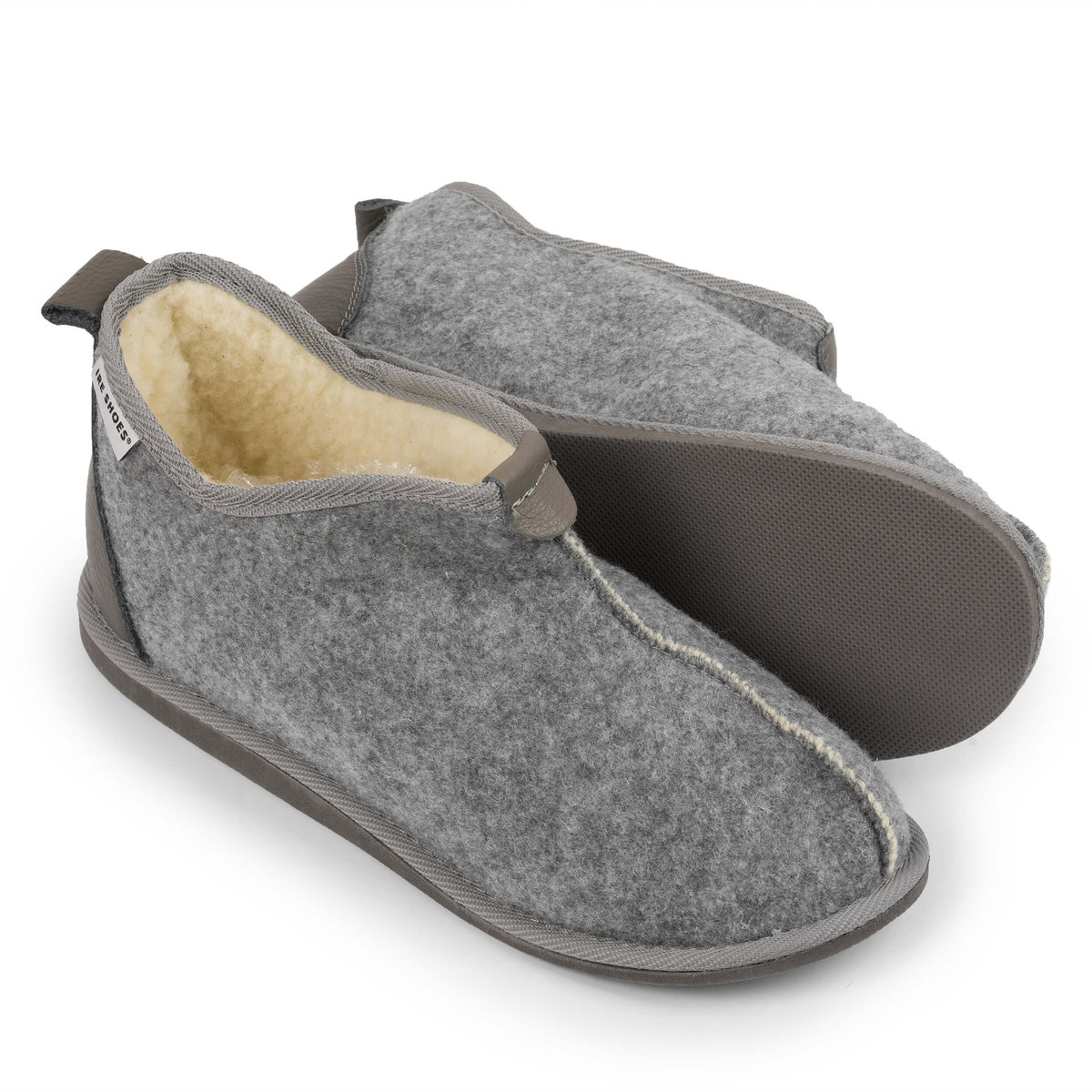Ireshoes Kapcie Męskie Filcowe Szare Wełna Naturalna R.44