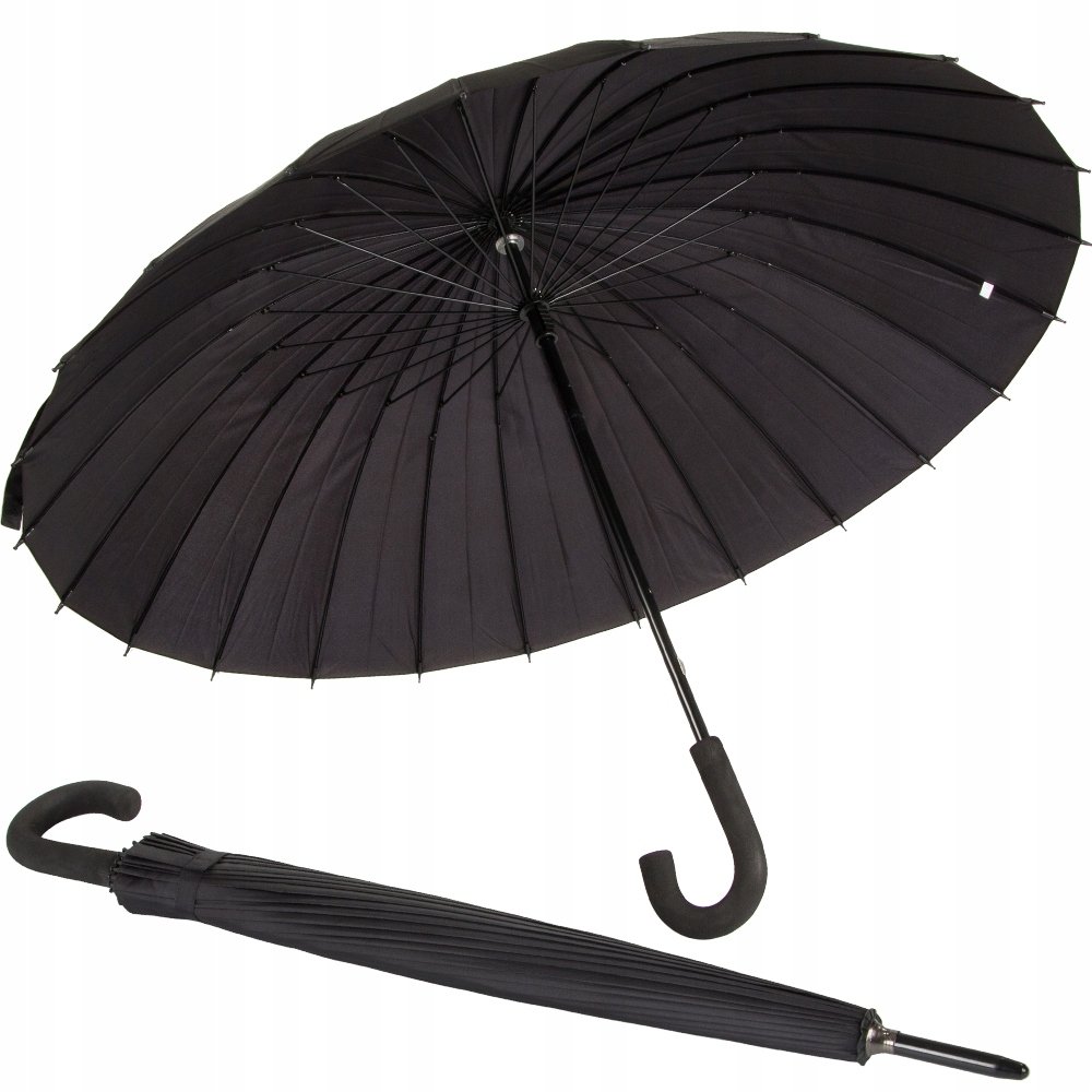 Duży Parasol Parasolka Czarna Wytrzymała Elegancka