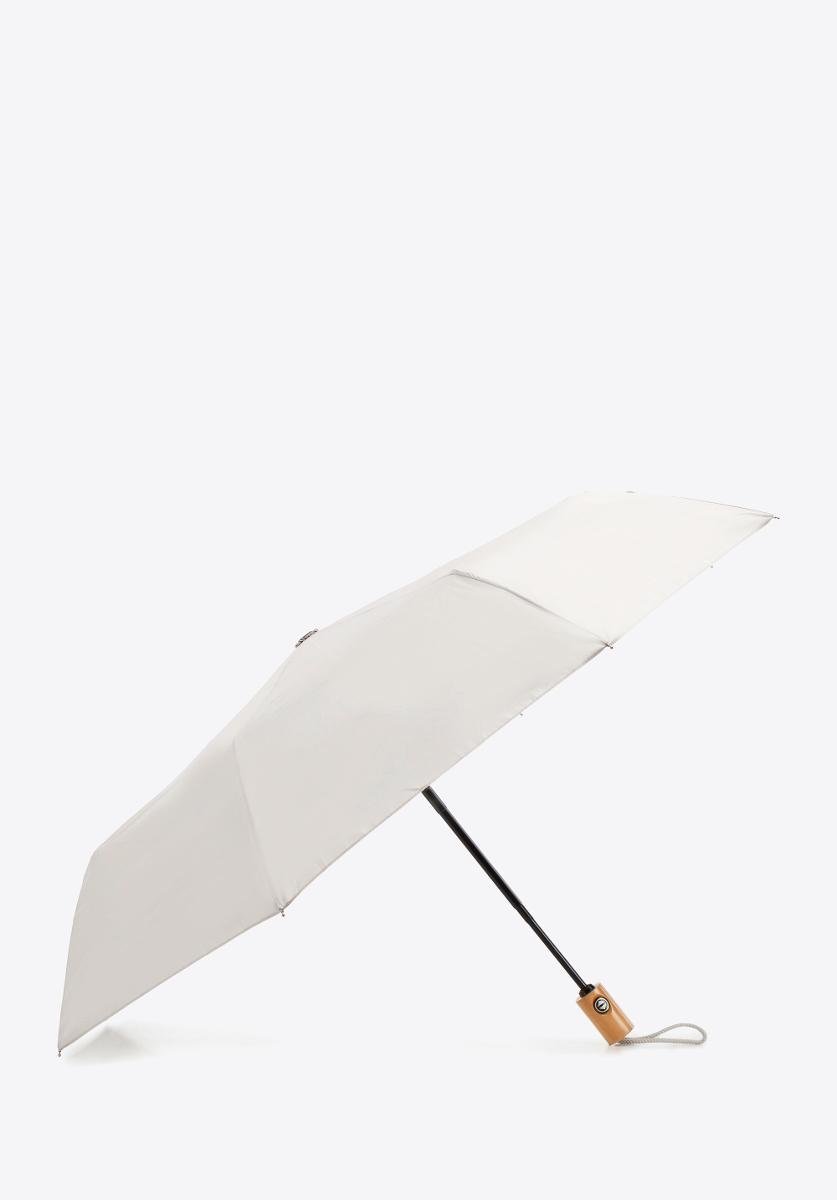 Parasol automatyczny z drewnianą rączką jasny szary