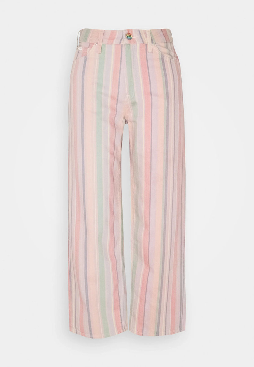 Lee Wide Leg Damskie Spodnie Materiałowe Rainbow Stripe L30Ssnsk-W28 L33