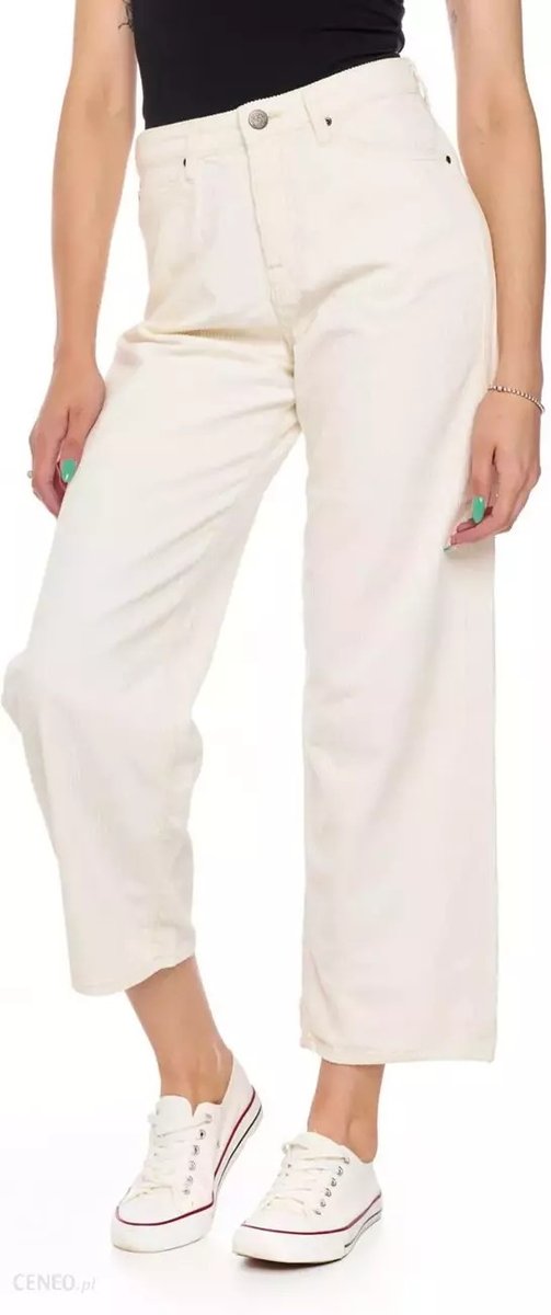 Lee 5 Pocket Wide Leg Damskie Spodnie Sztruksowe Off White L30Sdc26-W29 L31