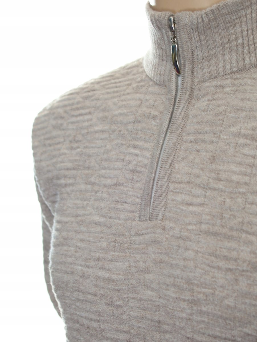 Ciepły sweter męski z wełny wełniany niegryzący półgolf ze stójką XXL 2XL