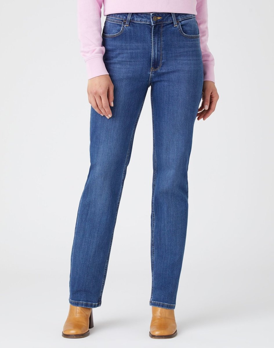 Wrangler Straight Damskie Spodnie Jeansowe Jeansy Hudson W20Tb940T-W29 L32