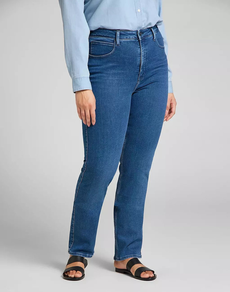 Lee Classic Straight Plus Damskie Spodnie Jeansowe Jeansy Mid Evita L32Jpvyw-W44 L31