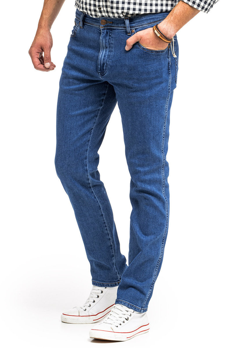 Wrangler Texas Slim Męskie Spodnie Jeansowe The Stone Ride W12Syi39U-W42 L34