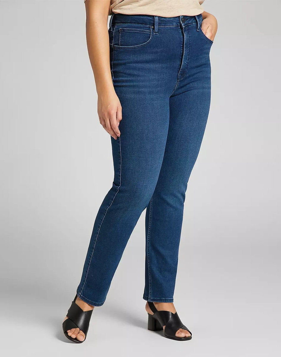 Lee Classic Straight Plus Damskie Spodnie Jeansowe Jeansy Dark Sylvie L32Jpvwm-W34 L33