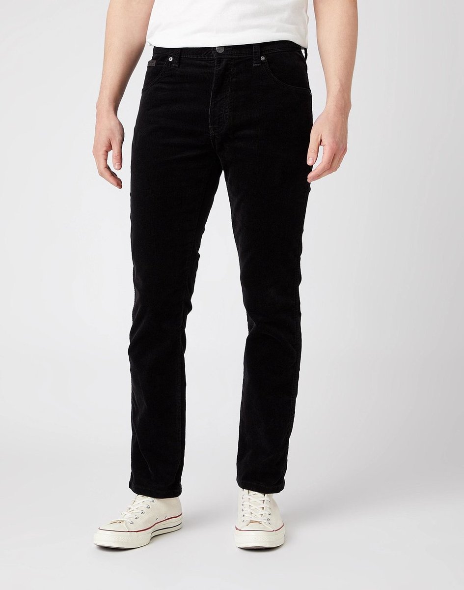 Męskie Spodnie Sztruksowe Wrangler Texas Slim Black W12Sec100-W33 L34