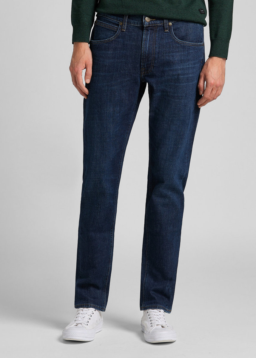 Męskie Spodnie Jeansowe Lee Daren Zip Fly Regular Straight Dark Bluegrass L707Knuk-W34 L32