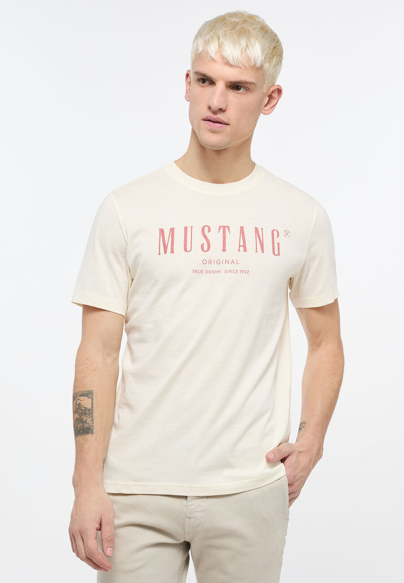 Mustang Alex C Print Męski T-Shirt Koszulka Logo Nadruk Pristine 1013802 8001-Xl