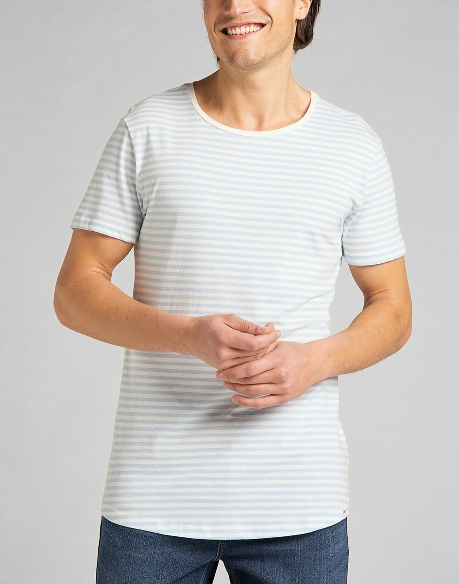 Lee Shaped Tee Męski T-Shirt Koszulka Skyway Blue L62Jebql-M