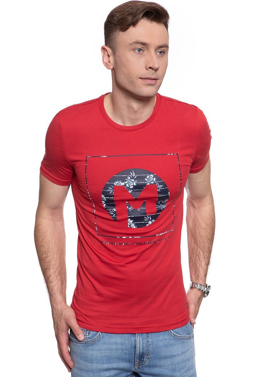 Męski T-Shirt Mustang Aaron C Print 1009910 8347-M