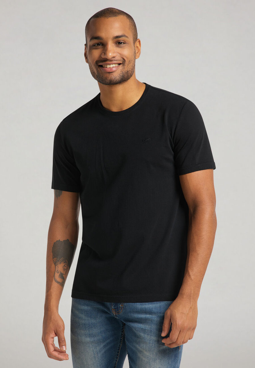 Mustang Alex C Embroidery Męski T-Shirt Koszulka Logo Tee Black 1015050 4142-L