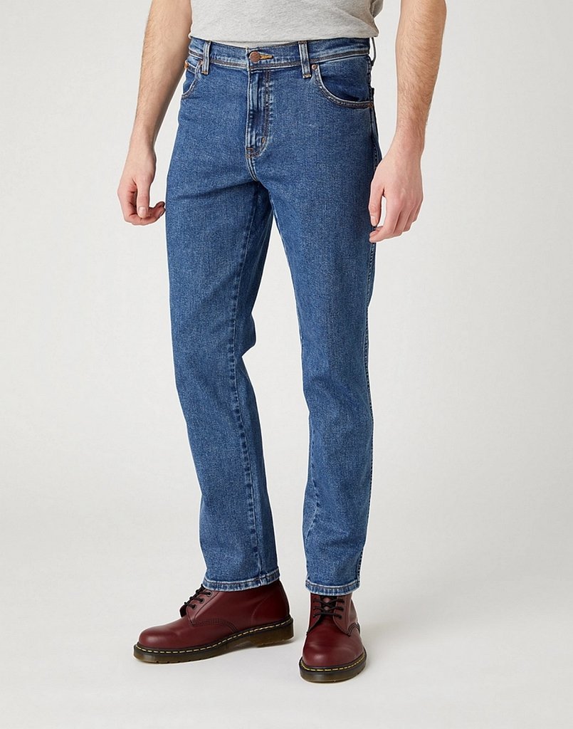 Męskie Spodnie Jeansowe Wrangler Texas Slim Stonewash W12S33010-W46 L36