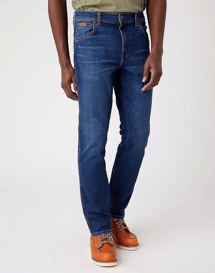 Wrangler Texas Slim Męskie Spodnie Jeansowe Blue Nun W12Su825I-W44 L34