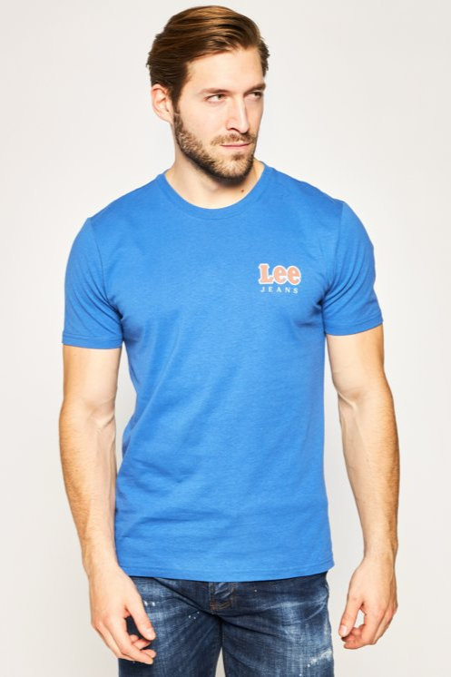 Lee Chest Logo Tee Męski T-Shirt Summer Blue L64Rfenj-M