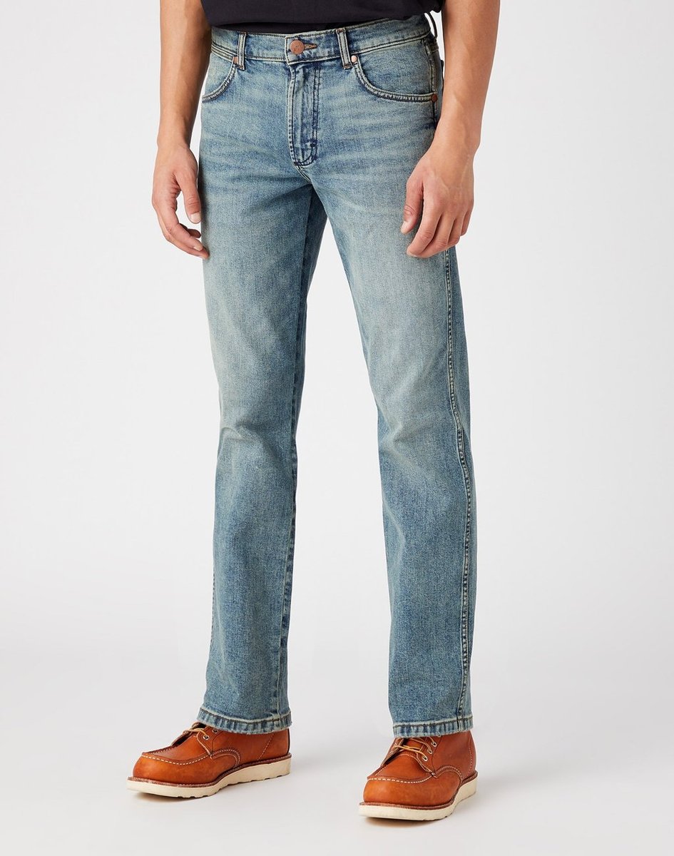 Wrangler Texas Męskie Spodnie Jeansowe Grid Indigo W1215929Y-W35 L32